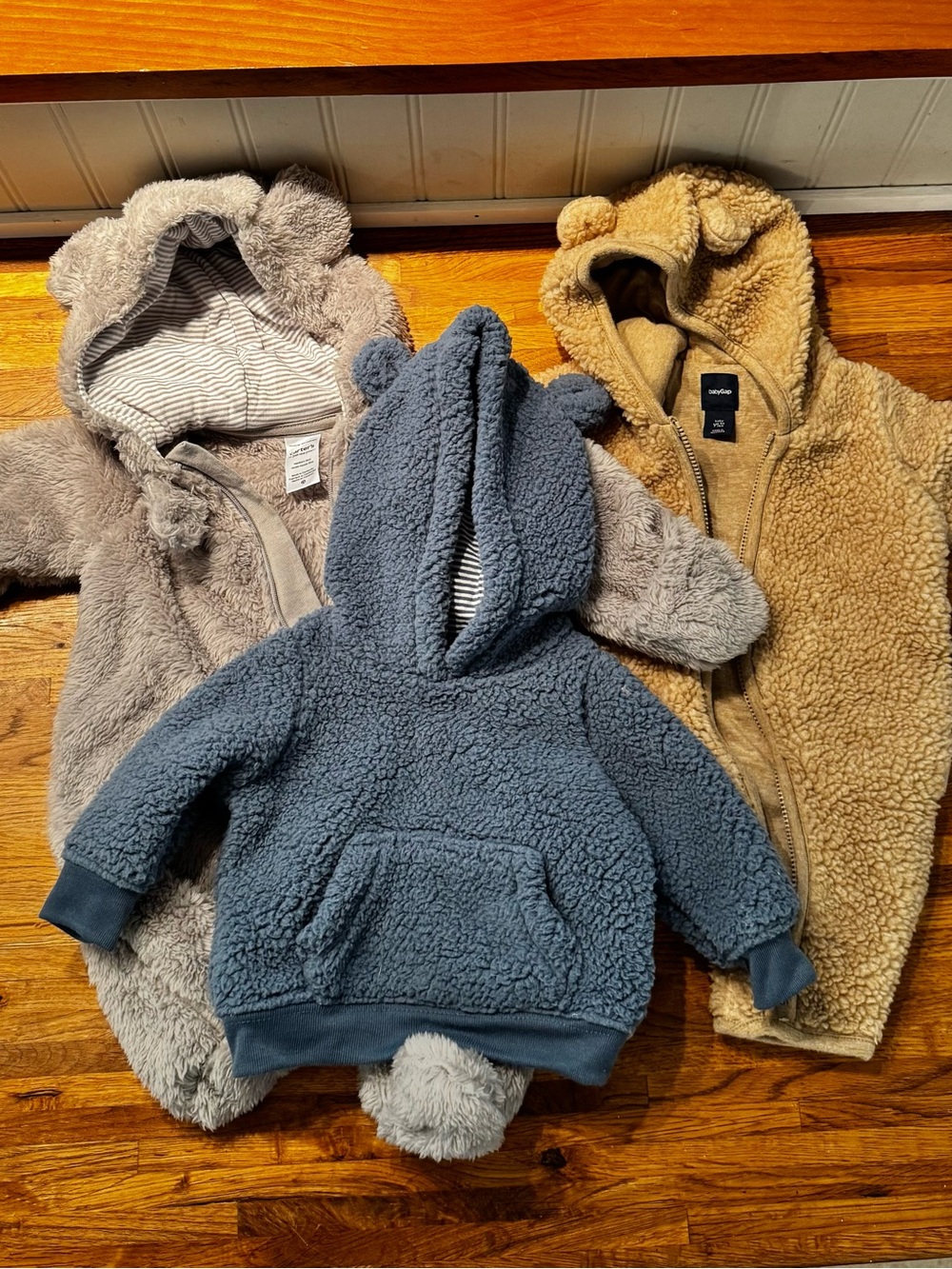 Plush Teddy Bear style Newborn outerwear 3-pack
